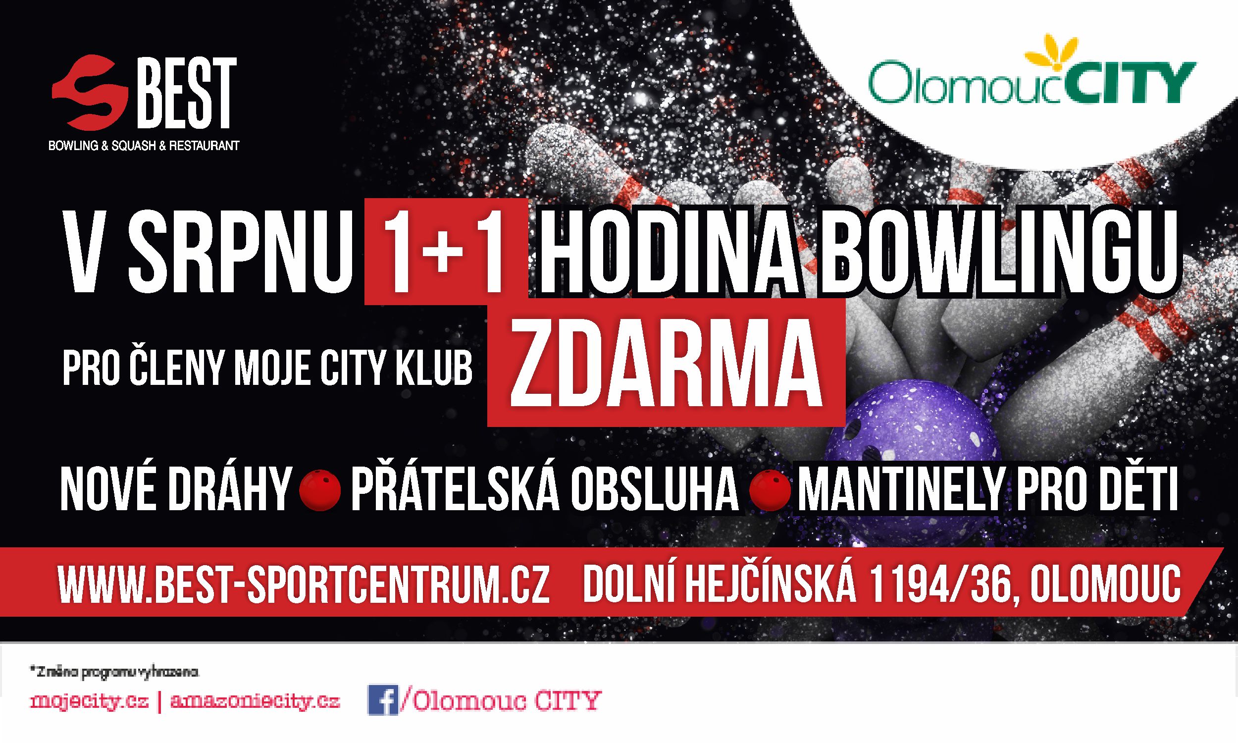 1+1 hodina bowlingu ZDARMA