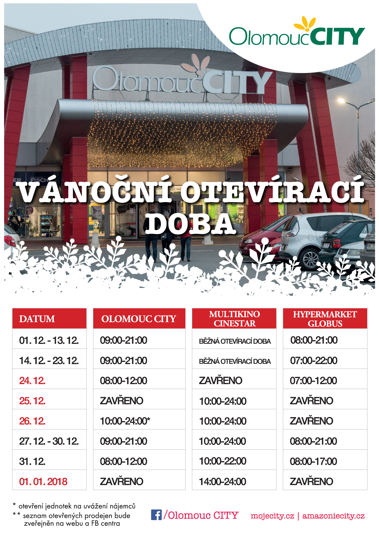 Vánoční otevírací doba