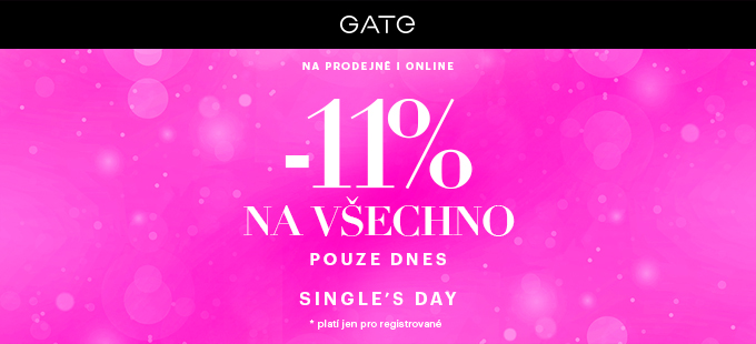 Pouze DNES 11 % sleva na vše v GATE