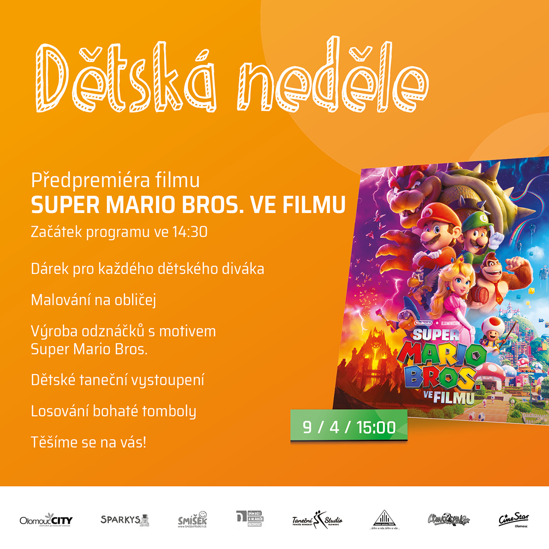 Dětská neděle s filmem Super Mario Bros. ve filmu v multikině CineStar