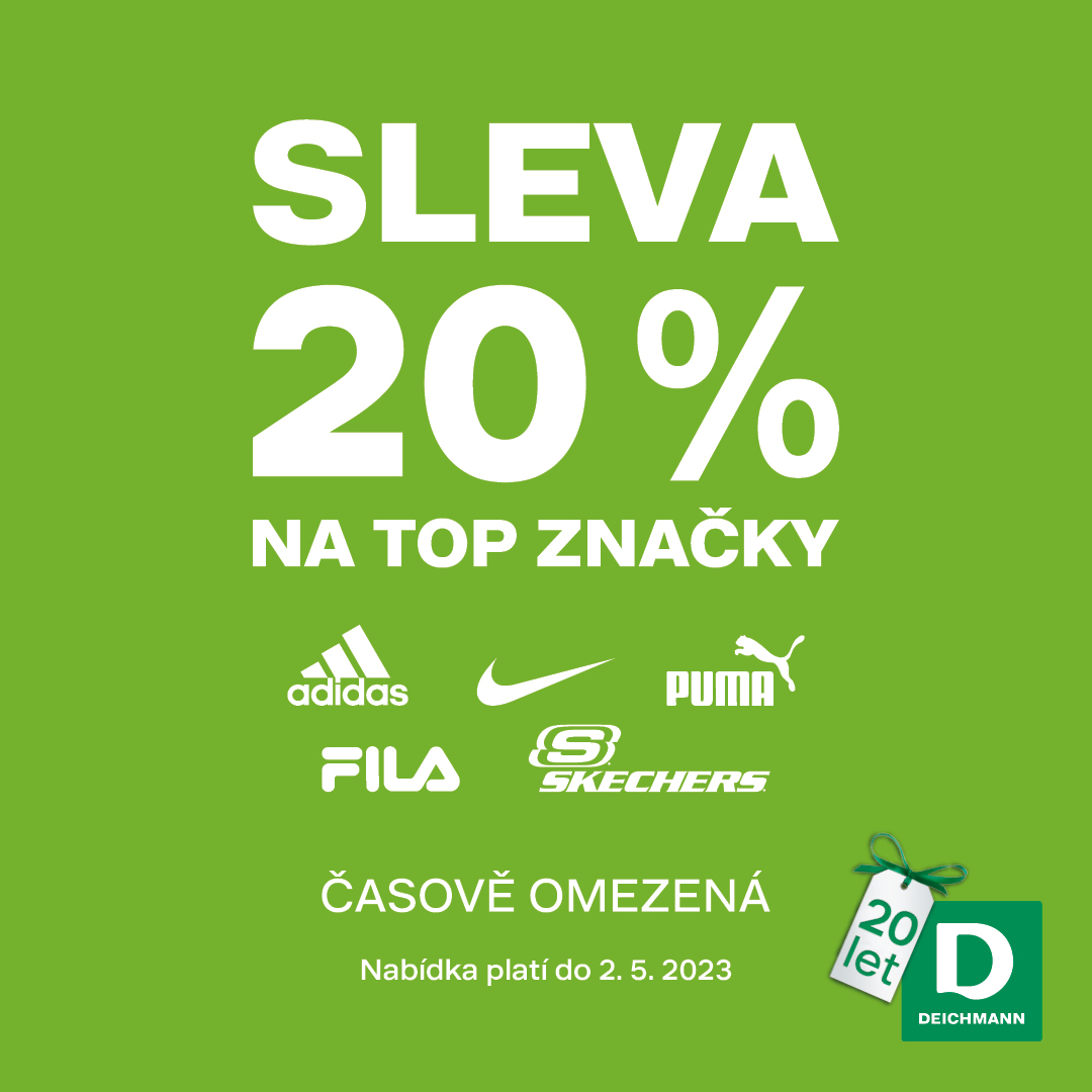 Sleva 20 % na TOP značky