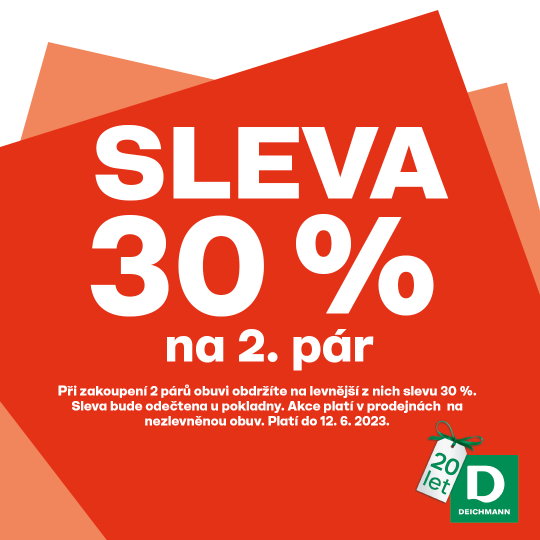 Sleva 30 % na druhý pár
