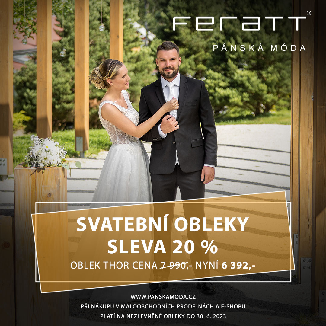 20% sleva na svatební oblek