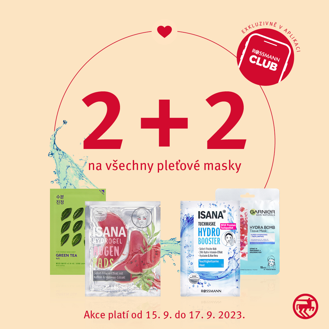 2 + 2 ZDARMA na pleťové masky