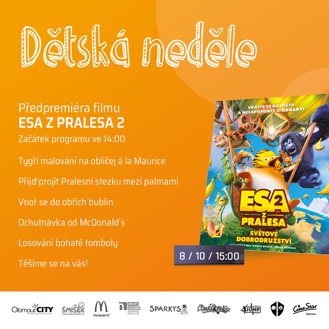 Dětská neděle v multikině CineStar s filmem Esa z pralesa 2