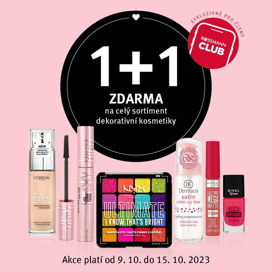 1 + 1 ZDARMA na dekorativní kosmetiku