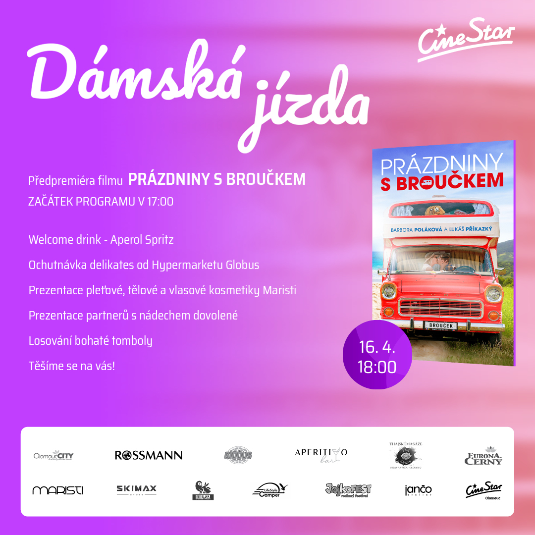 Dámská jízda s filmem Prázdniny s broučkem