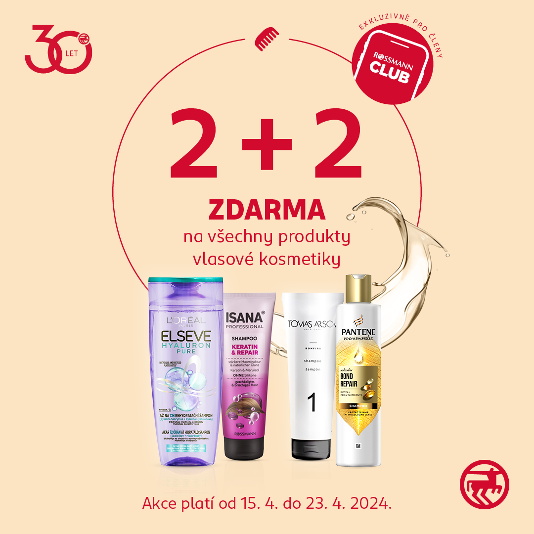 2 + 2 zdarma na vlasovou kosmetiku