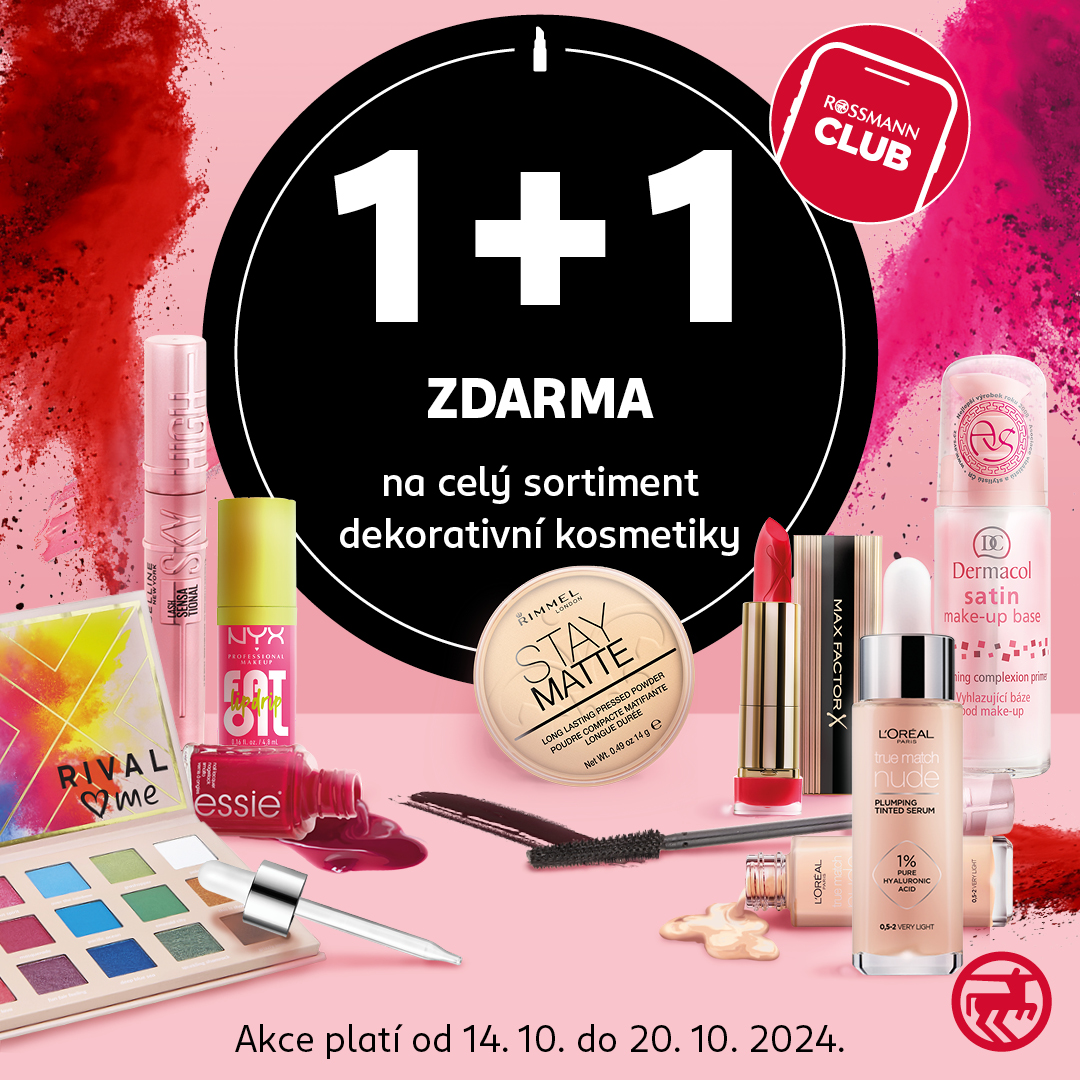 1 + 1 zdarma na dekorativní kosmetiku