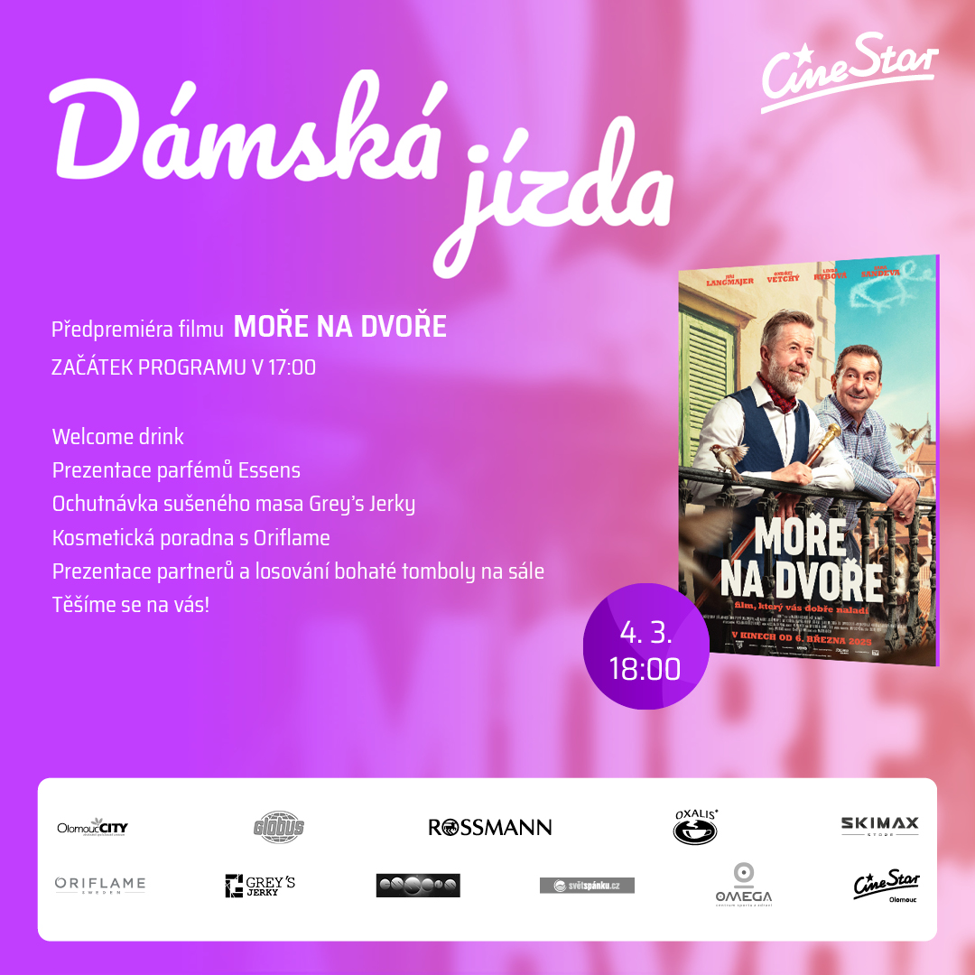Dámská jízda s filmem Moře na dvoře