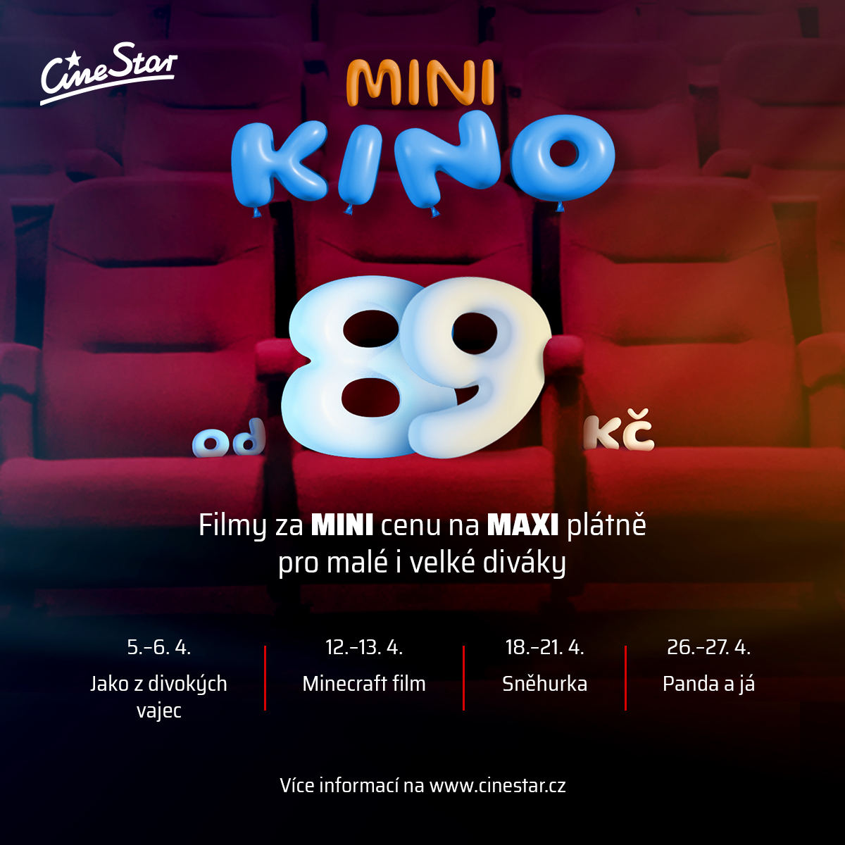 Dubnové mini kino v multikině CineStar