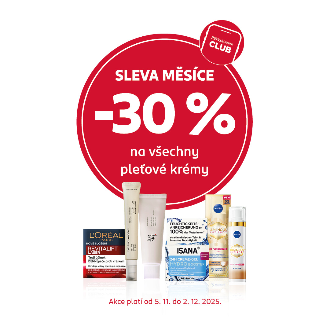 -30 % na všechny pleťové krémy
