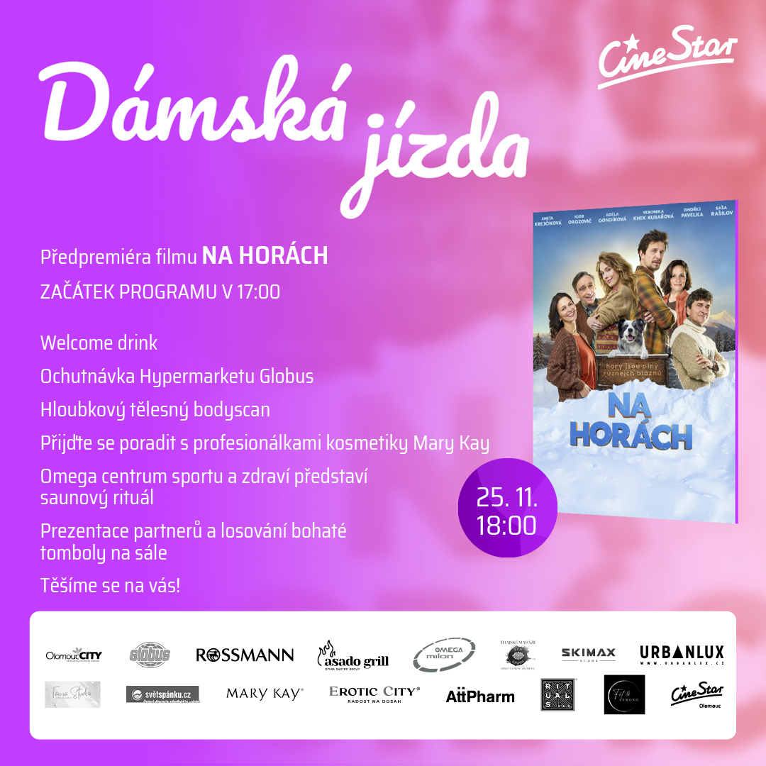 Dámská jízda s filmem Na horách