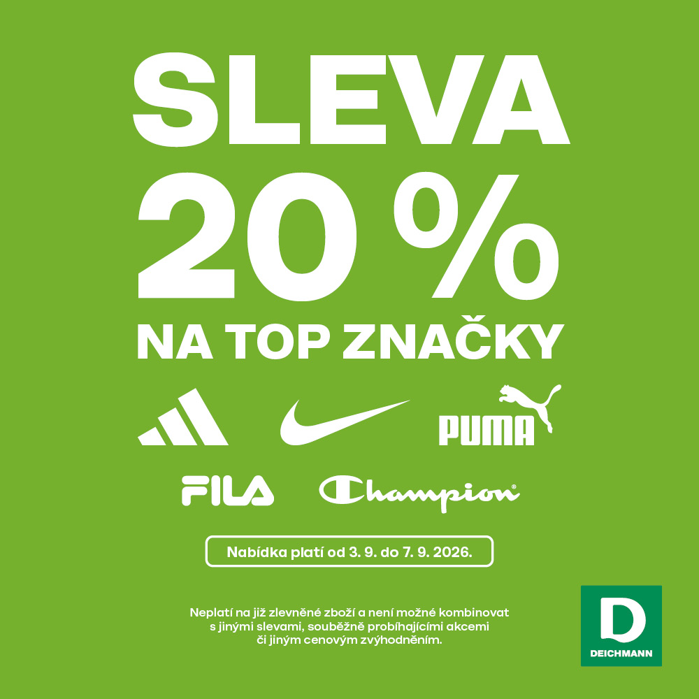 SLeva 20 % na TOP značky